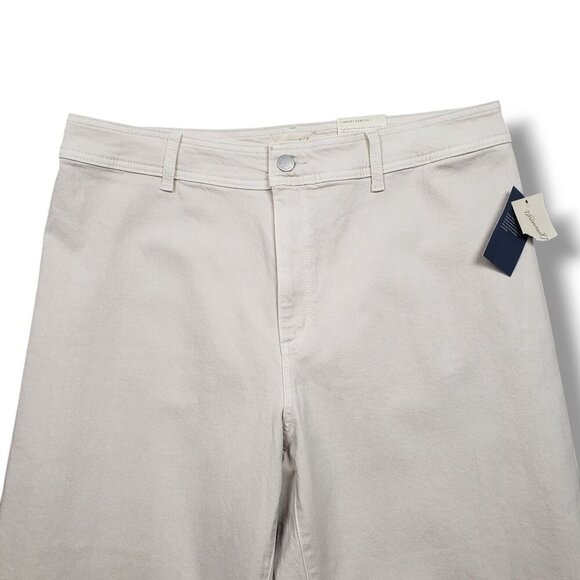 Universal Thread Wide Leg Ankle Jeans Juniors 17 Comfort Stretch Womens Beige - Picture 2 of 11